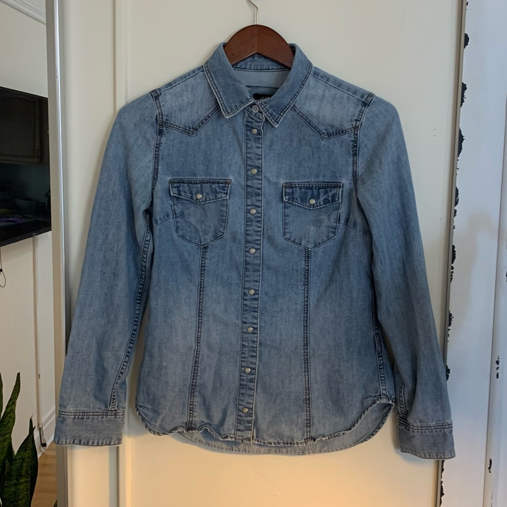 Denim Chambray Long Sleeve Shirt